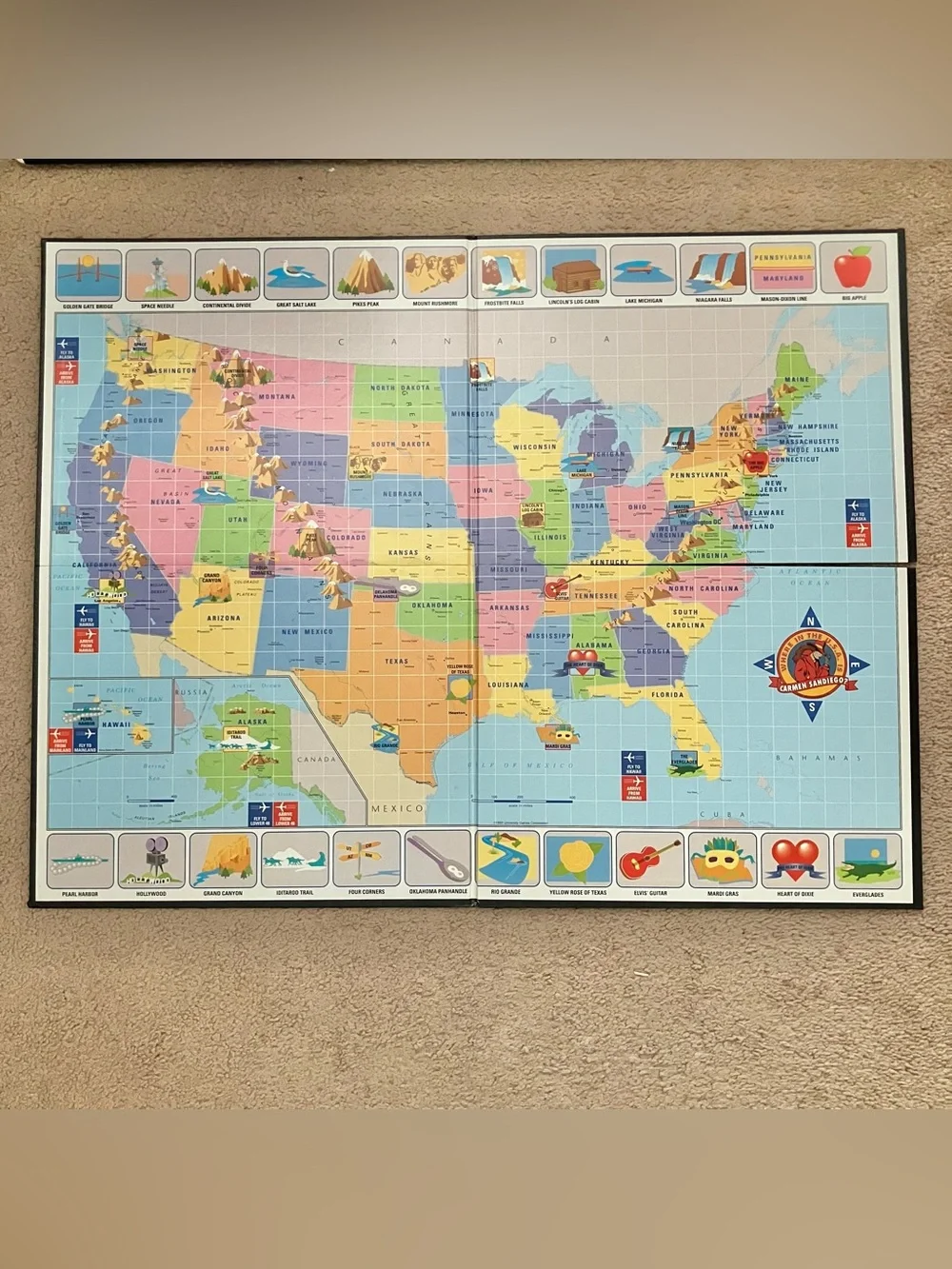 Where in the USA‎ is Carmen Sandiego? Board Game **100% COMPLETE** Great Cond.